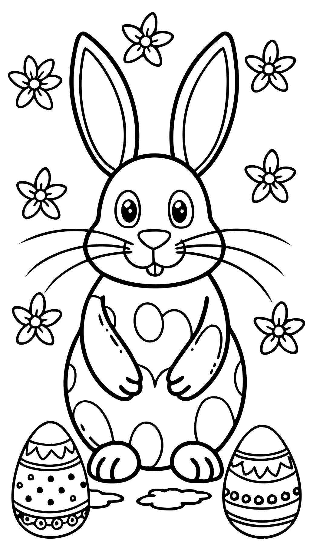 Páginas para colorear para colorear de Easter Bunny de tamaño completo para imprimir gratis